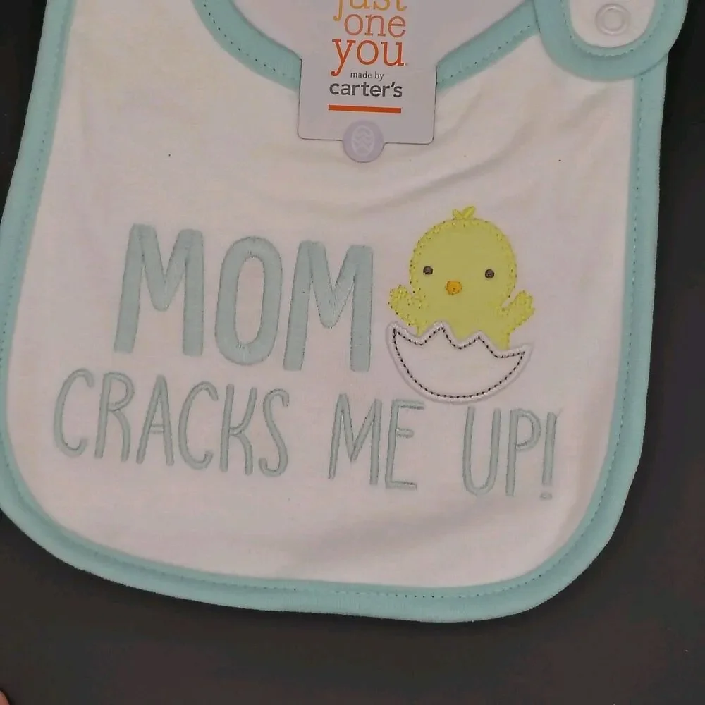 Carter's Just One You MOM CRACKS ME UP! Baby Bib1st Easter